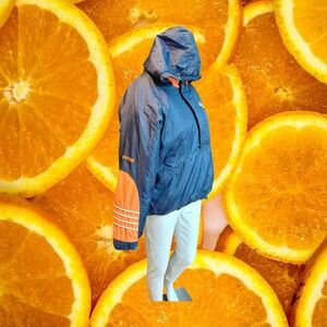 Starter Denver Broncos Pullover Anorak Jacket Kids Size M Orange Navy Blue‎